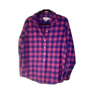 VINEYARD VINES Womens 12 PERFORMANCE FLANNEL BUTTON DOWN SHIRT Relaxed Fit Check